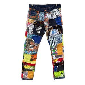 Japanese Patchwork Denim BiePa Jeans1971 Retro Hippie Wearable Art